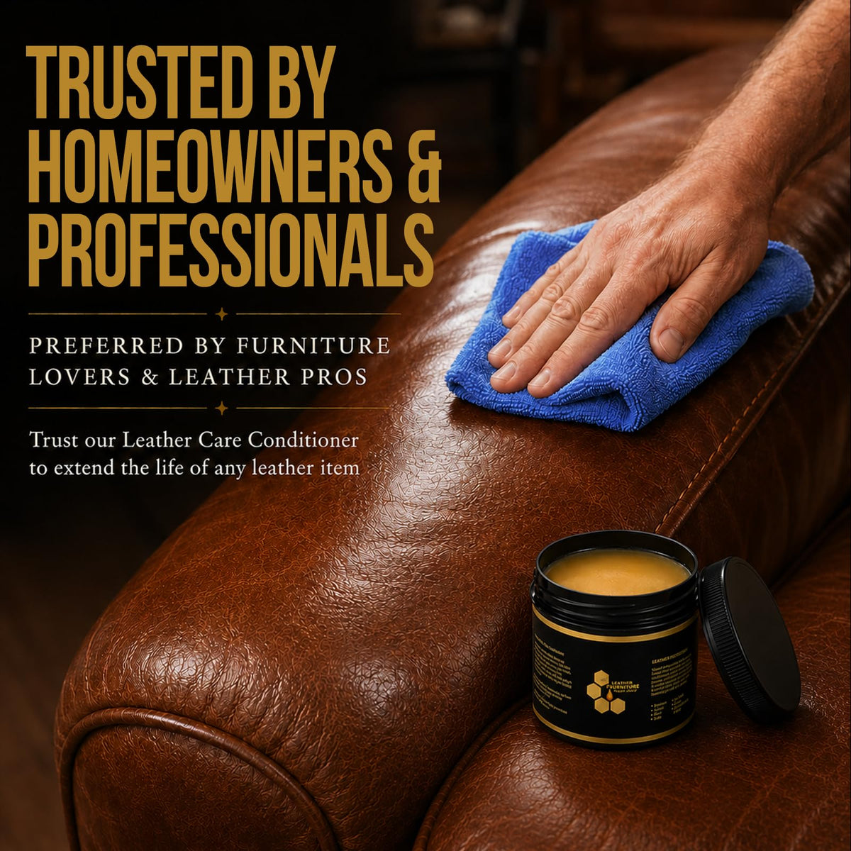 FAVIRZCE applied to sofa showing renewed color and protective, water-resistant finish