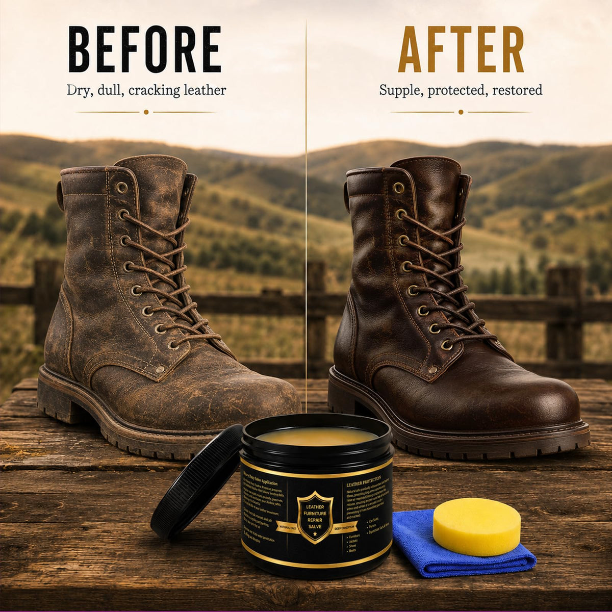 FAVIRZCE included sponge and cloth ready for precise, even leather application
