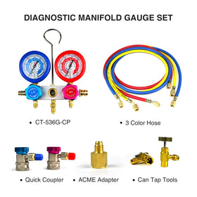 FavorCOOL can tap and brass adapters included for convenient refrigerant connection