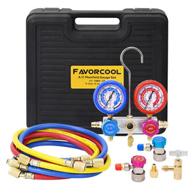 FavorCOOL gauge close-up dials with color-coded scales for quick, accurate readings