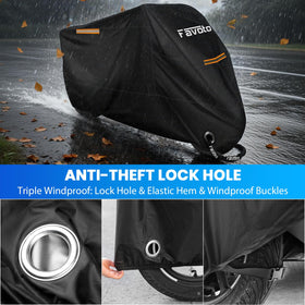 Favoto elastic hem and quick-release straps keeping cover snug in wind