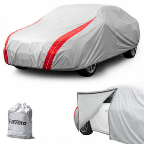 Favoto folded cover in storage bag for compact transport and convenience