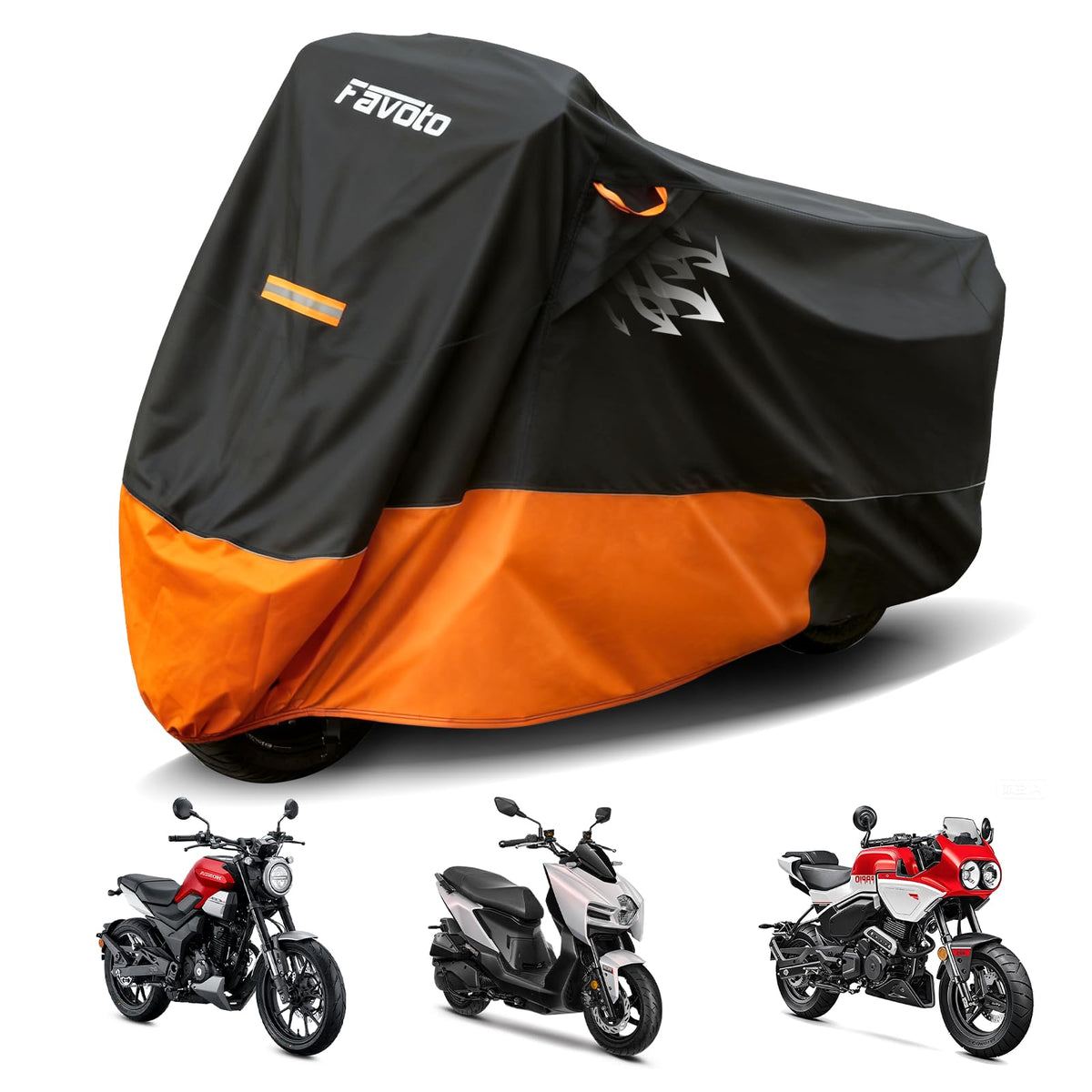 Favoto front view showing full coverage and weather protection benefit