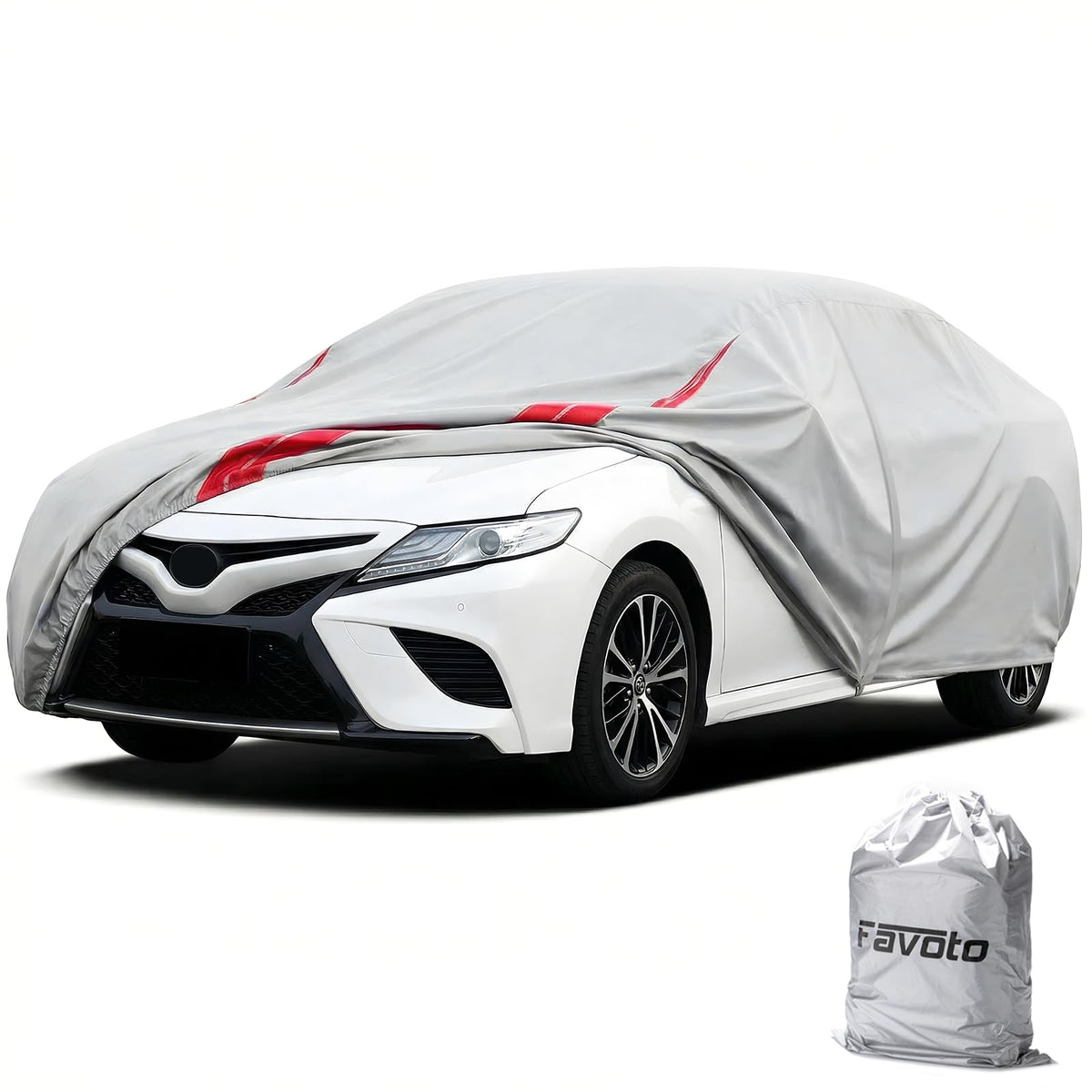 Favoto front view showing cover fit and protection benefits