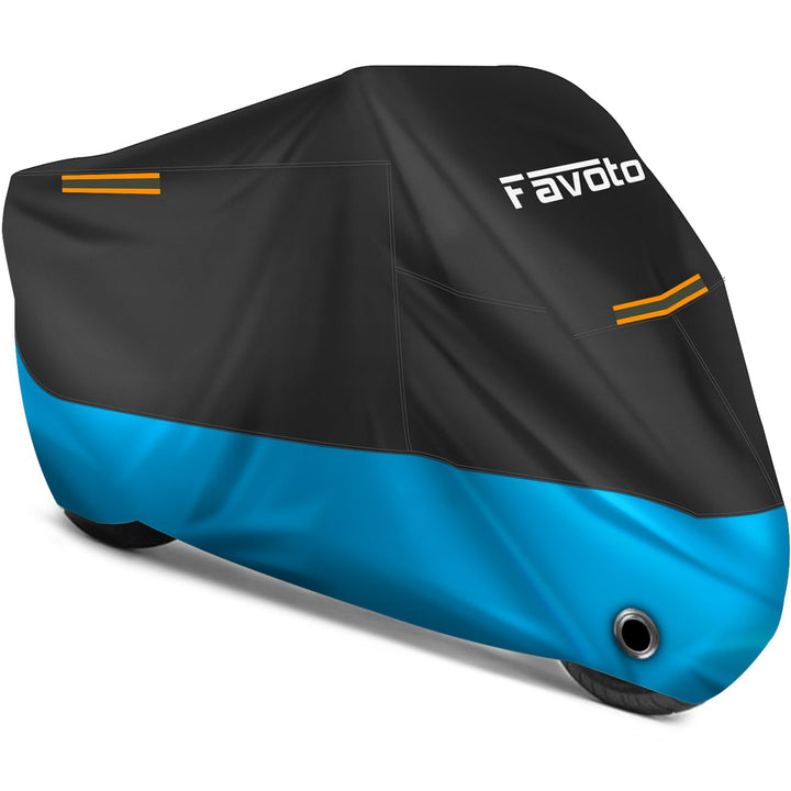 Favoto front view showing full coverage and protection for motorcycle