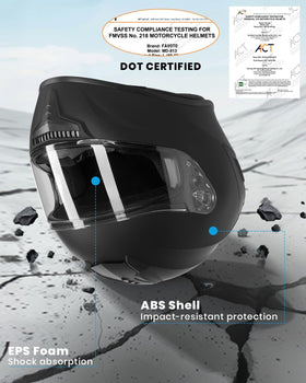 Favoto inner anti-fog visor close-up showing anti-fog film for clear vision benefit