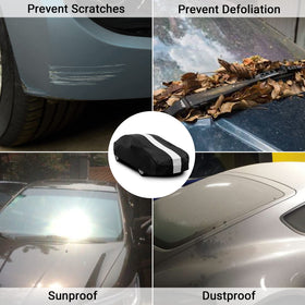 Favoto cover on car in garage showing neat protected storage