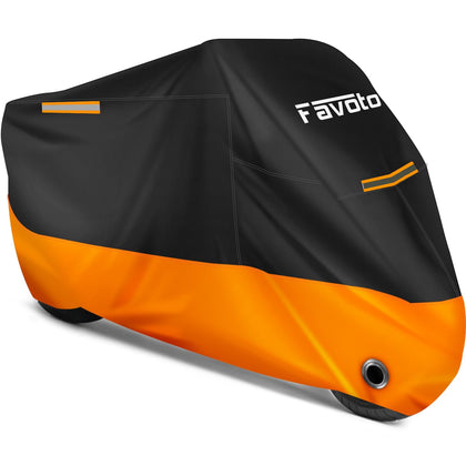 Favoto cover front view showing full fit and weather protection benefit