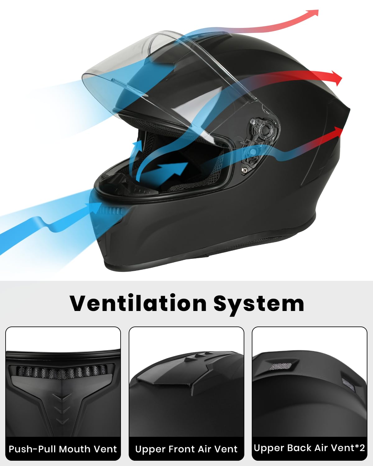 Favoto helmet beside ruler size comparison showing L 59–60cm fit benefit