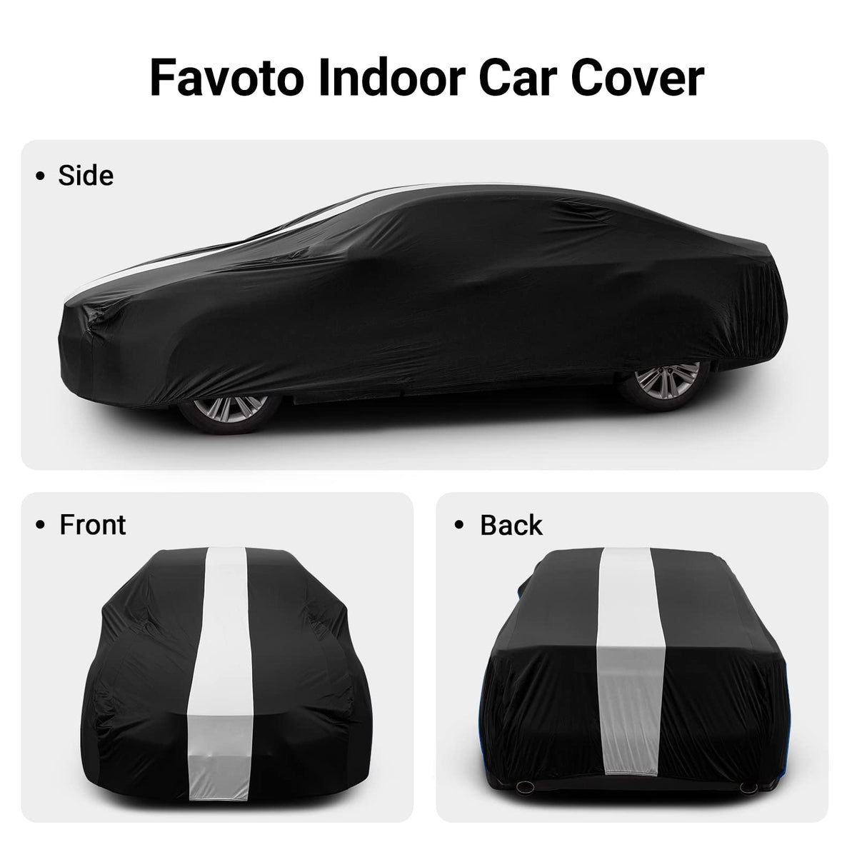 Favoto straps and buckles securing cover to prevent shifting