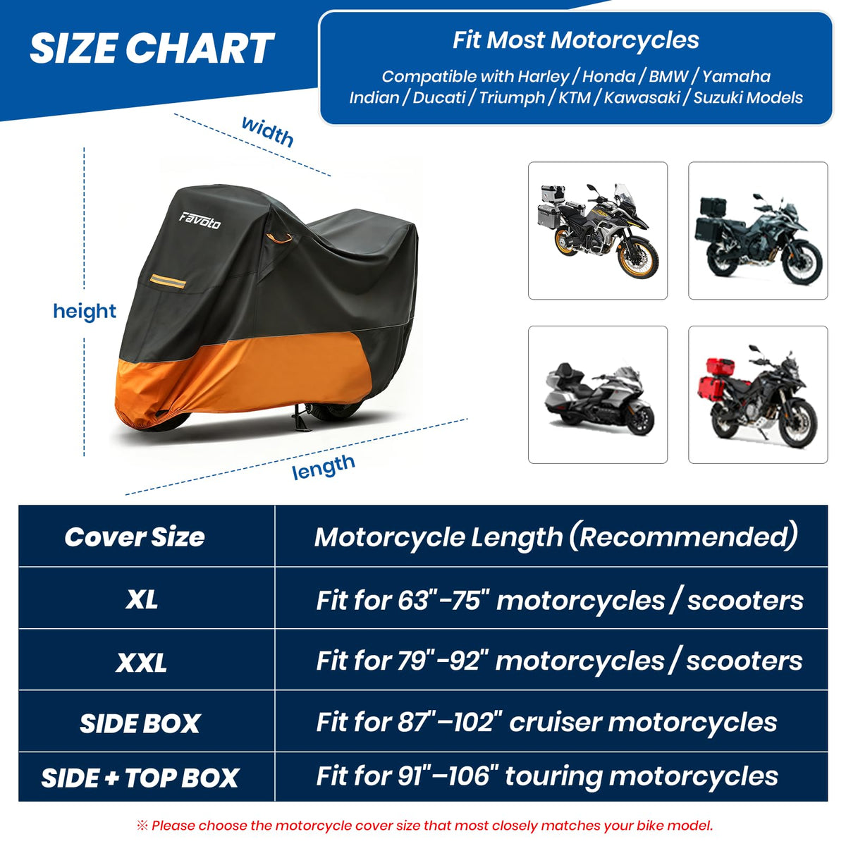 Favoto windproof buckle and elastic hem securing cover in wind