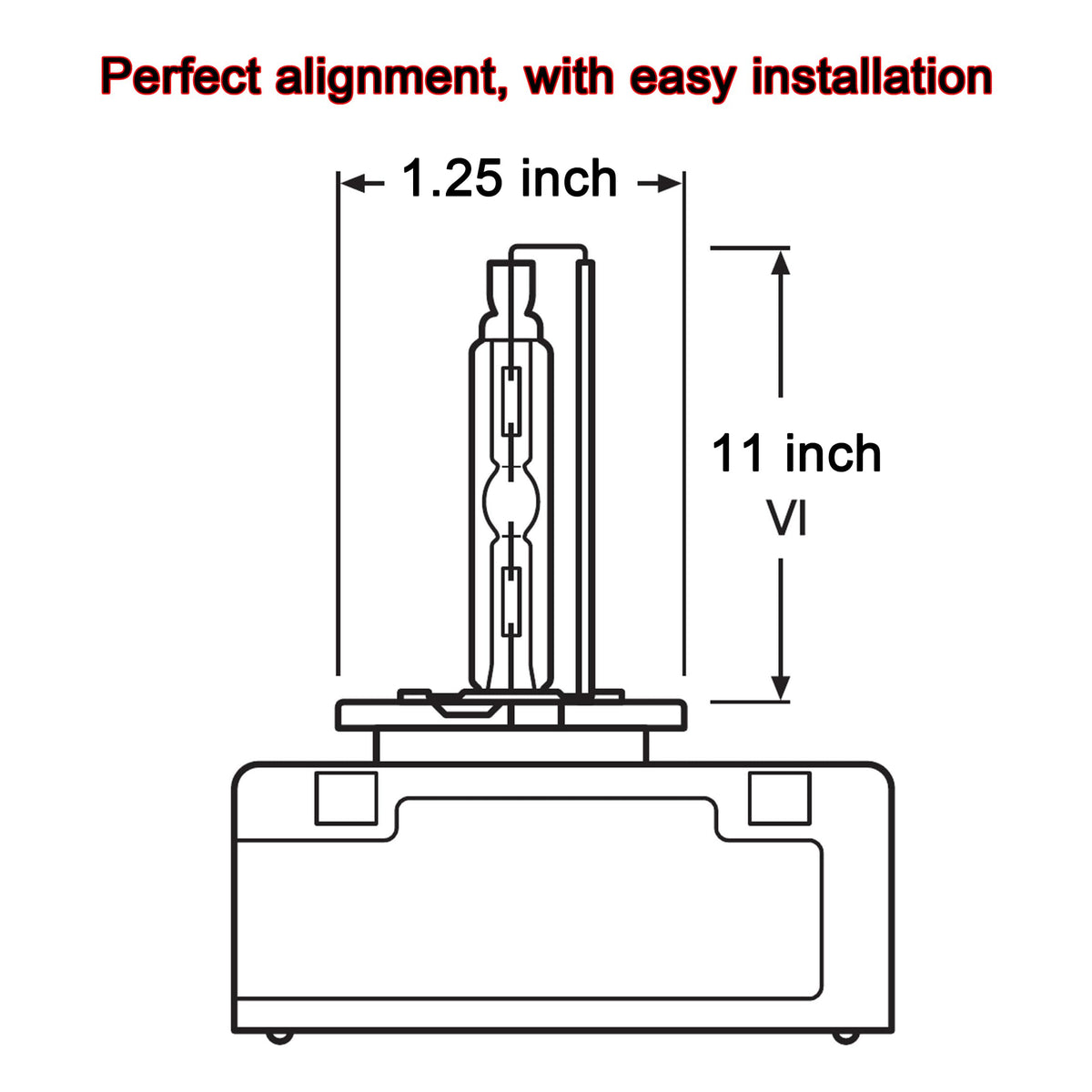 FAXCARS bulb next to ruler showing OEM-fit size for accurate, plug-and-play replacement