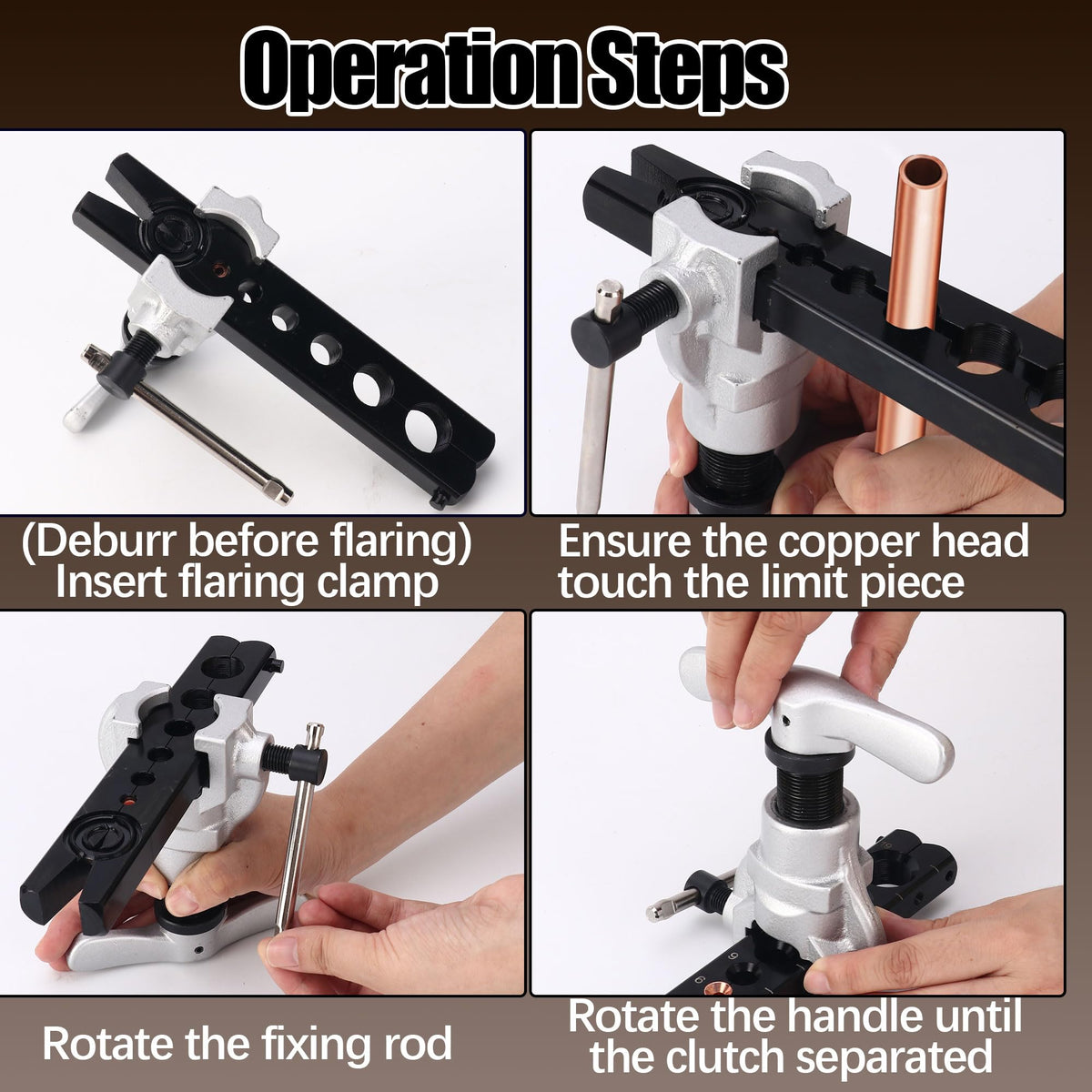 faxhool tube cutter and deburring tool arranged to show clean-edge preparation