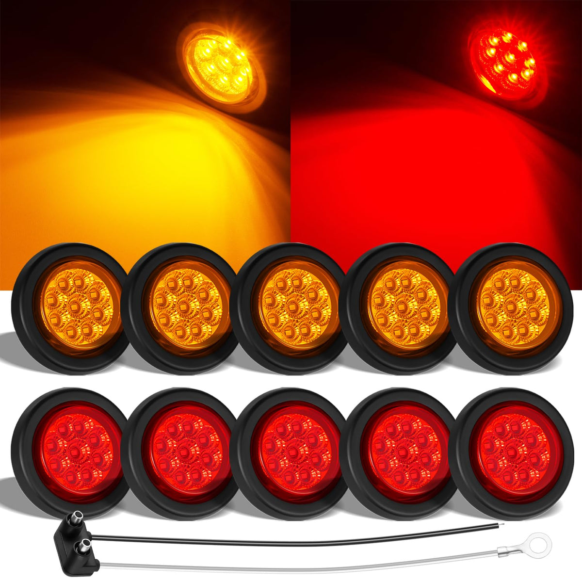 FBAAUKUS front pack showing ten 2-inch LED marker lights, clear organization