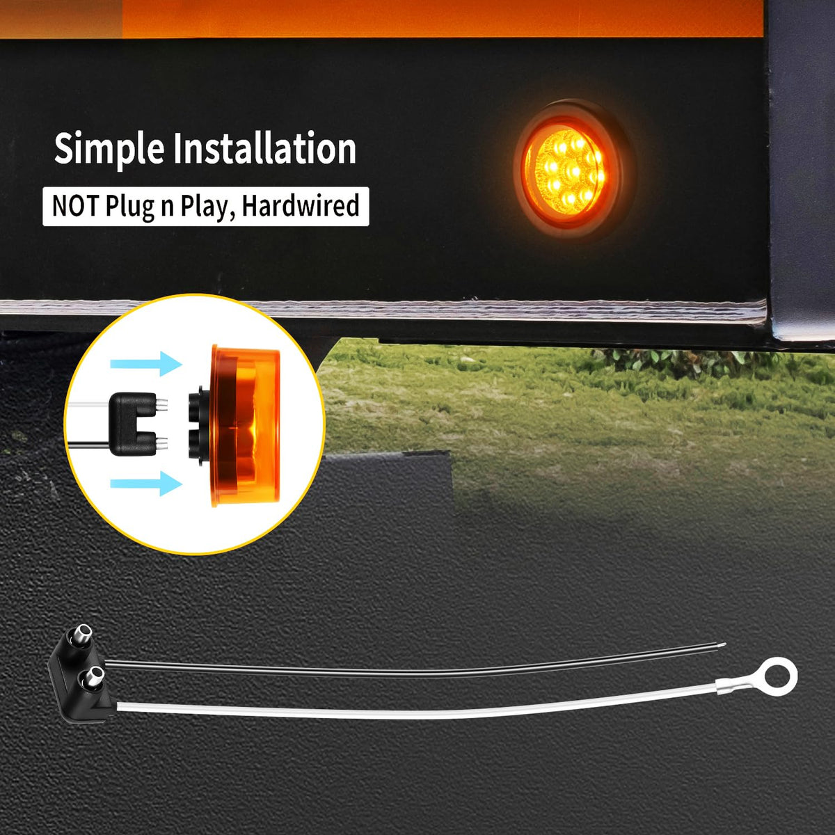 FBAAUKUS wiring diagram showing white positive and black negative, quick hookup