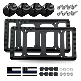 FBJTDQ front view silicone frame showing glossy flag and clean profile, durable finish