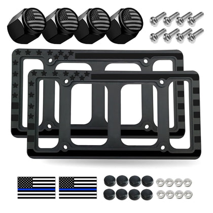 FBJTDQ front view silicone frame showing glossy flag and clean profile, durable finish