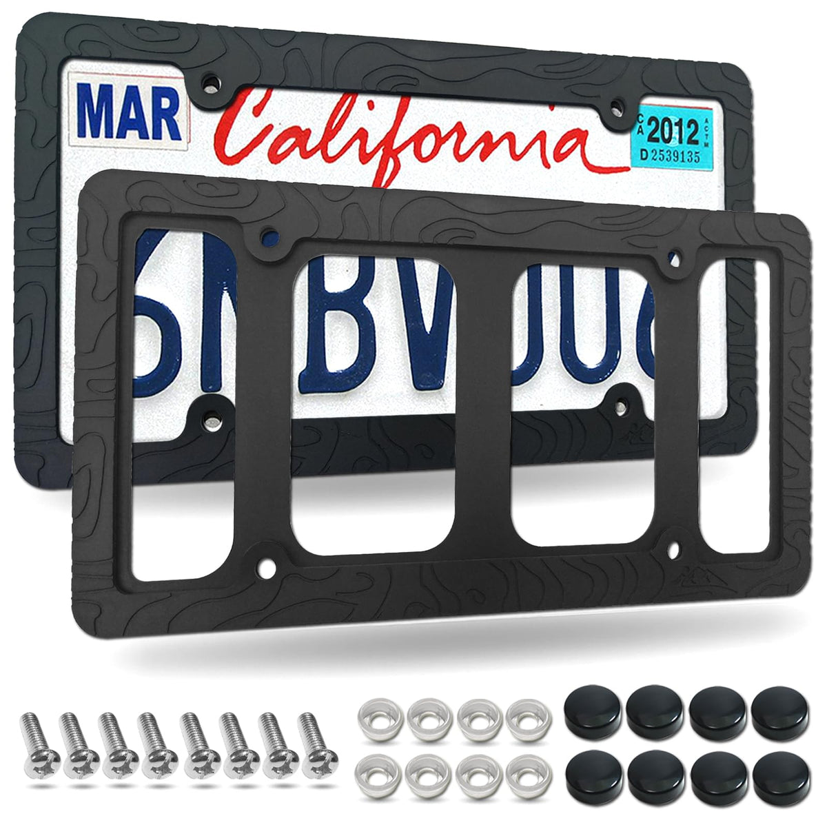 FBJTDQ matte black frame front view showing clean edges and legal visibility