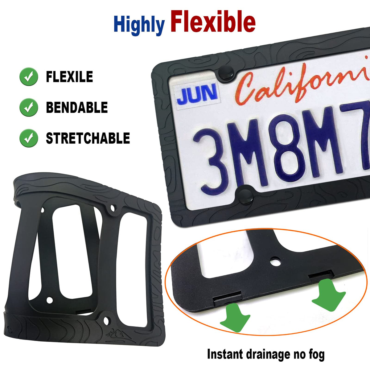 FBJTDQ frame beside ruler showing universal 6x12 inch fit for standard plates