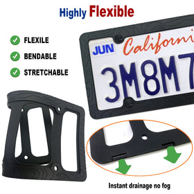 FBJTDQ frame beside ruler showing universal 6x12 inch fit for standard plates