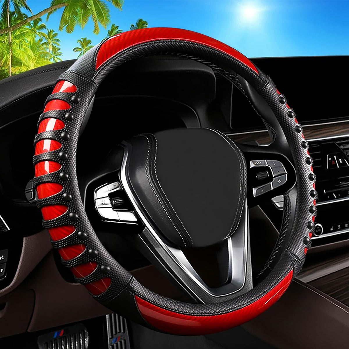 FBLOWMOD close-up of carbon fibre-look texture improving interior style