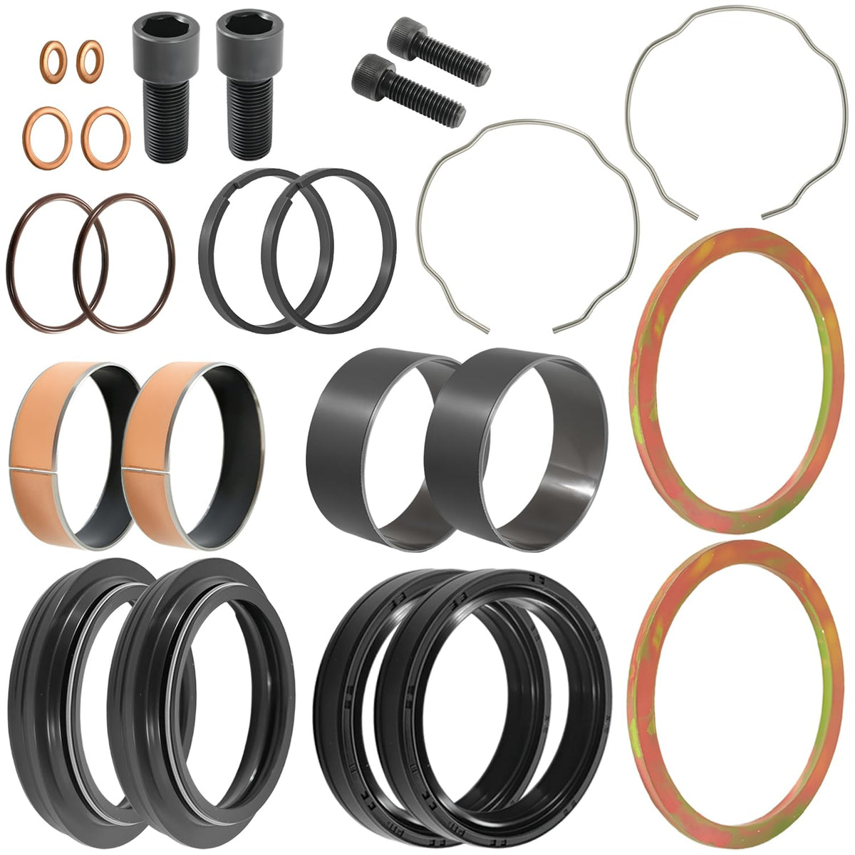 FBSCTMH kit packaging showing complete 49mm fork seal set and fitment benefit
