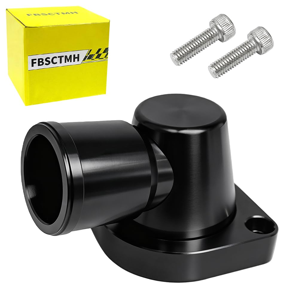 FBSCTMH front view billet thermostat housing showing clean fit and durable design
