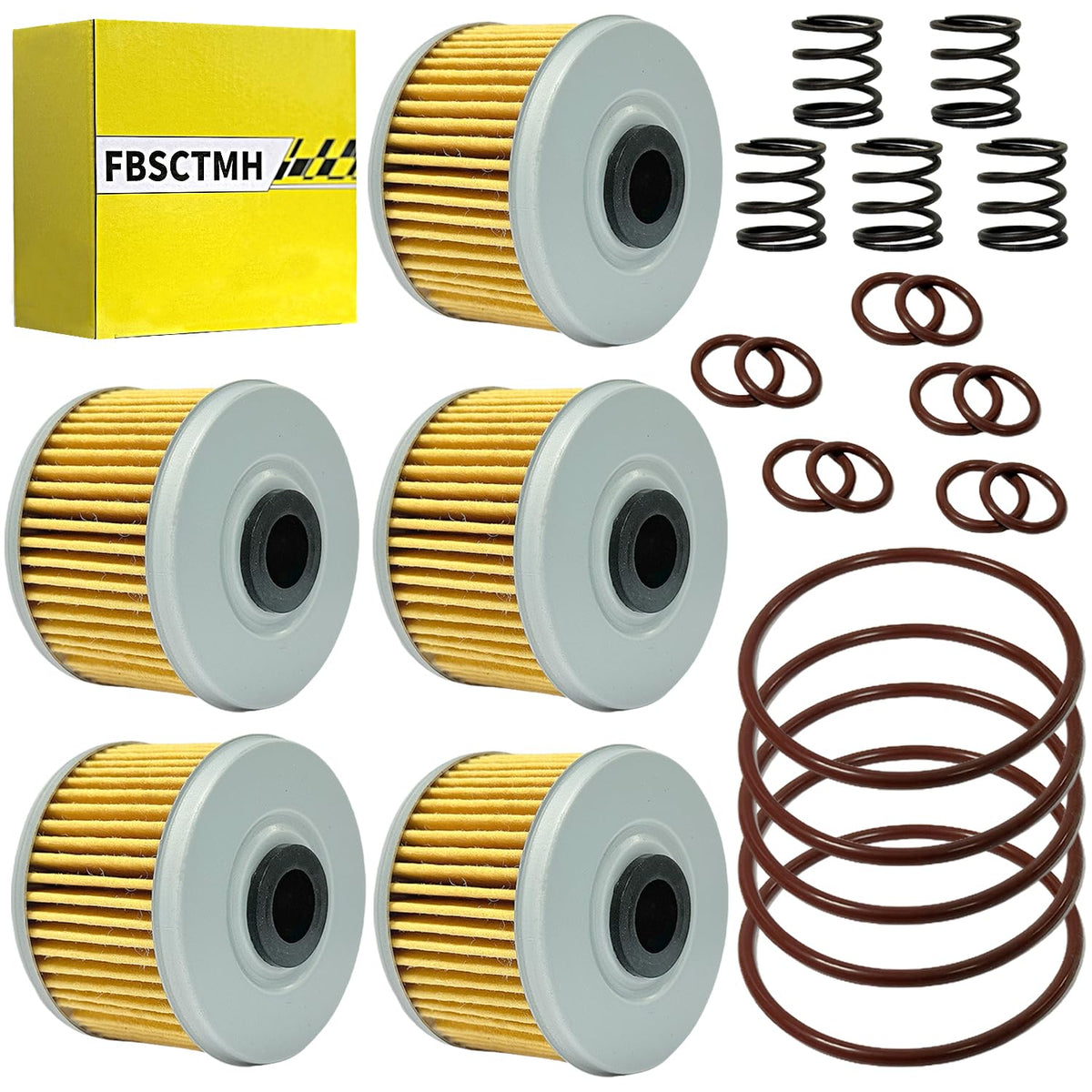 FBSCTMH o-rings and springs arranged to show included seals and installation readiness