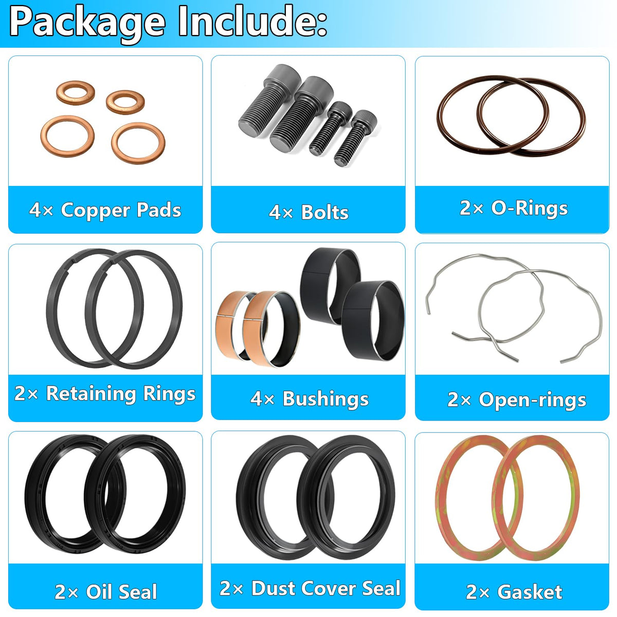 FBSCTMH oil seals and dust covers close-up illustrating tight sealing performance