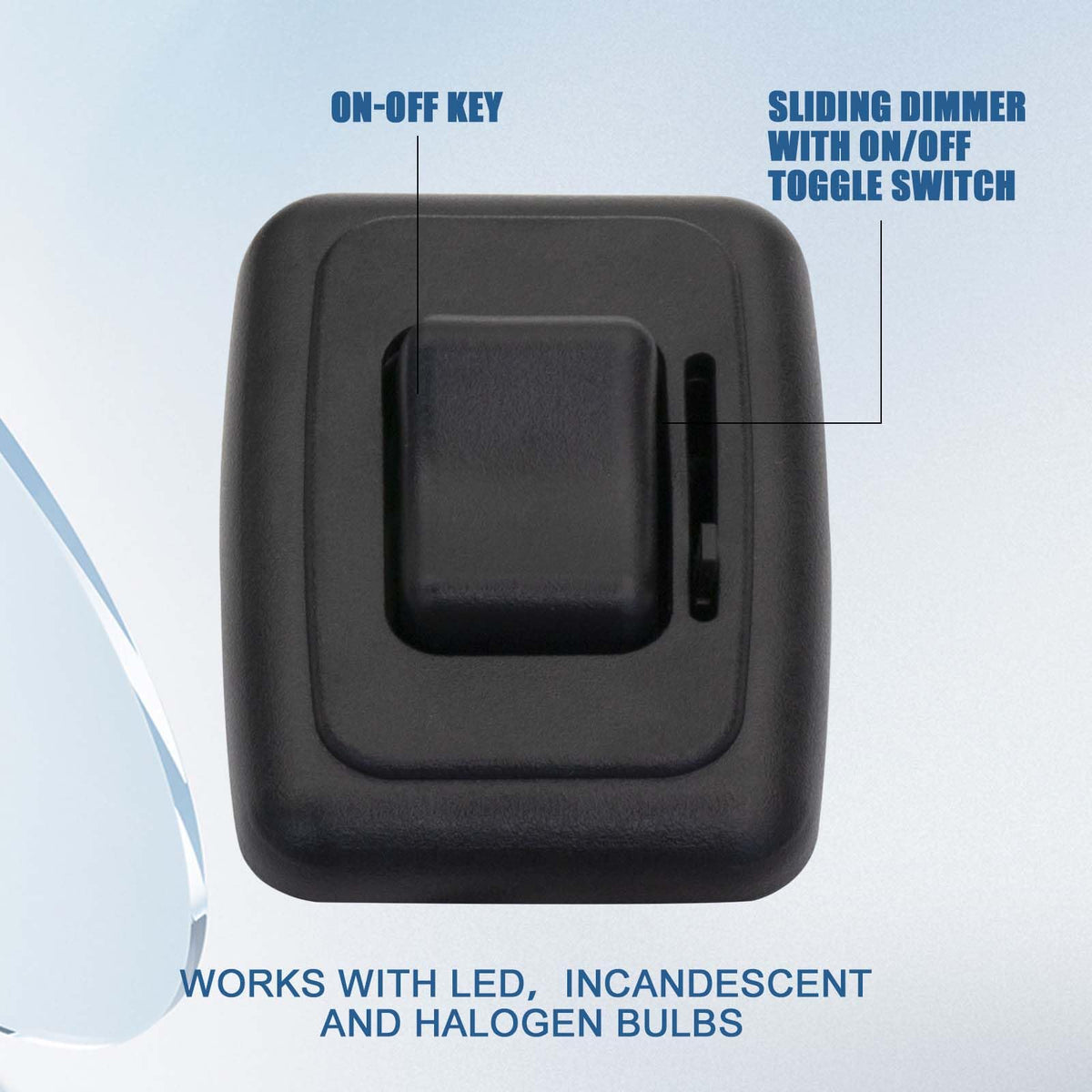 FBULWSEC close-up of toggle knob highlighting tactile control and retro styling benefit