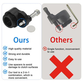 FBULWSEC tool installed on Can-Am clutch demonstrating safe belt removal