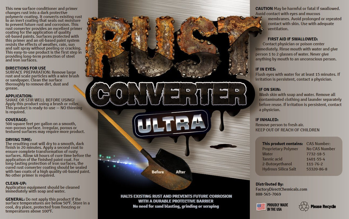 FDC rust converter cured coating close-up texture for protective barrier