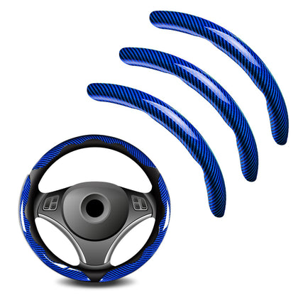 FDCTSD front view of blue steering wheel cover showing sleek finish and instant upgrade