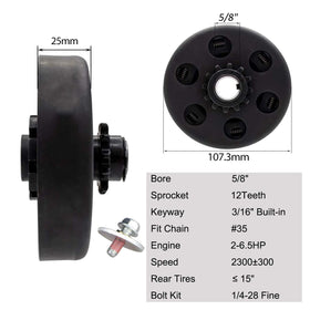 FDJ clutch with included class 8.8 bolt and washer kit for secure crankshaft mounting