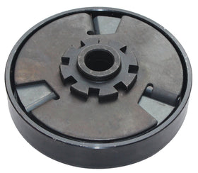 FDJ clutch beside a ruler for scale showing 5/8 inch bore compatibility benefit