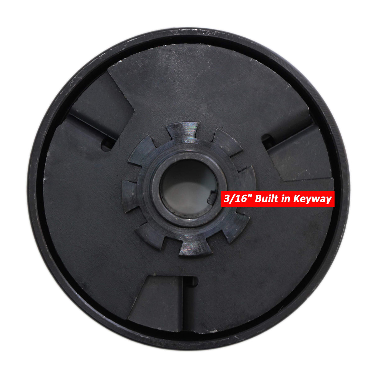 FDJ clutch side profile showing 3/4" bore and 3/16" keyway benefit