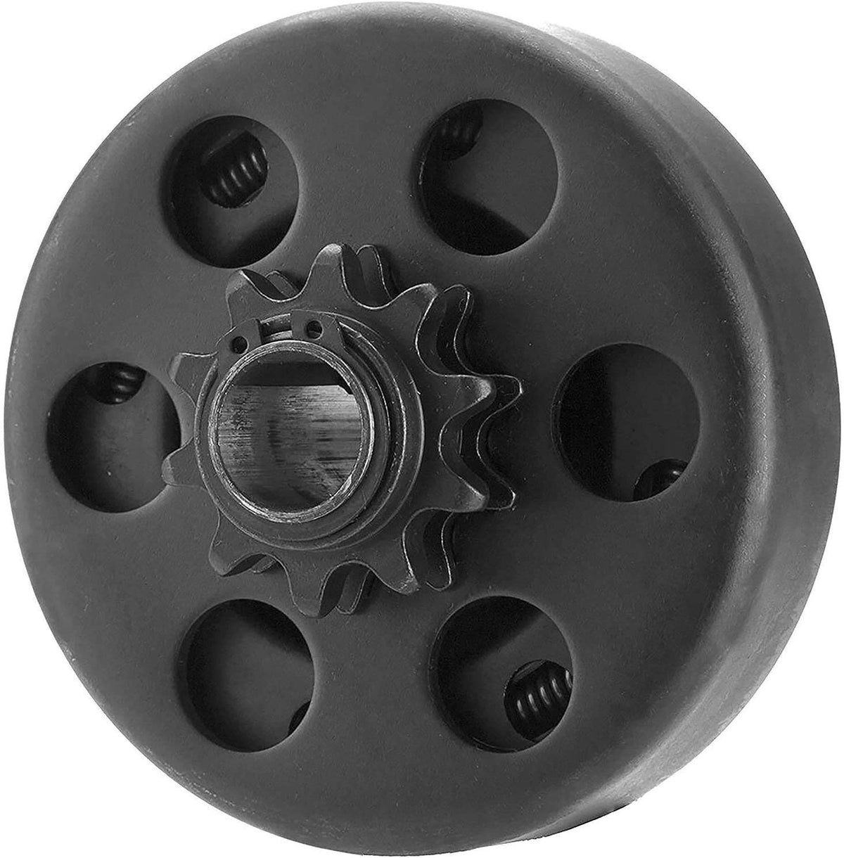 FDJ front view of clutch showing 10-tooth sprocket and robust housing for durable engagement