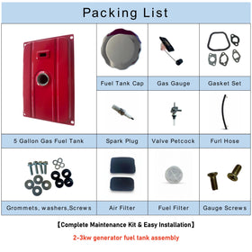 FDJ maintenance kit laid out including petcock, filter, spark plug for ready installation