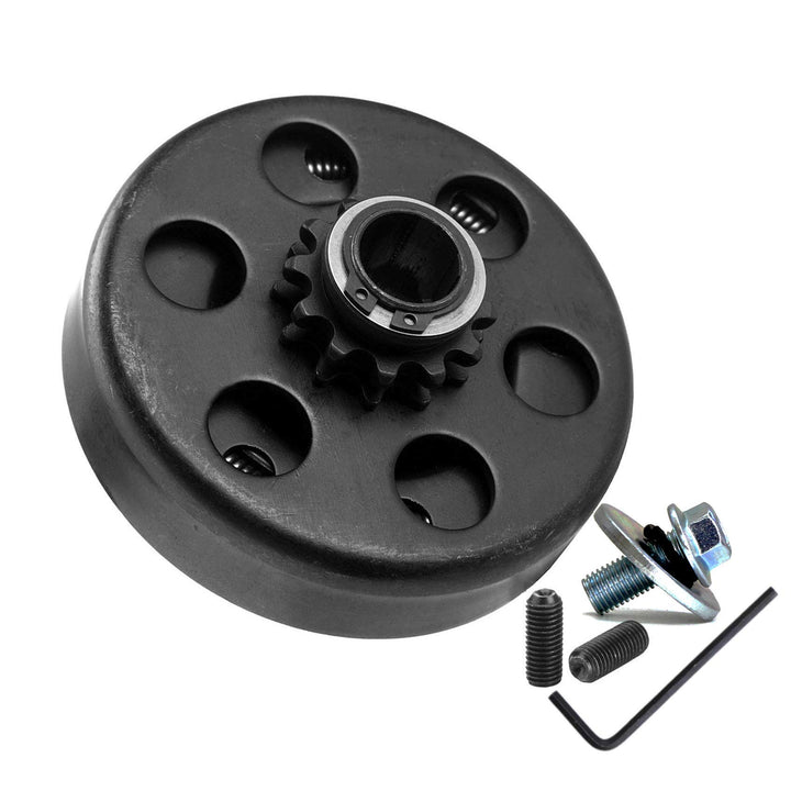 FDJ clutch front view showing 12-tooth sprocket and 3/4" bore, clear fit verification