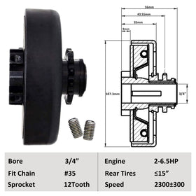 FDJ side-profile showing 3/4 inch bore for accurate engine fitment
