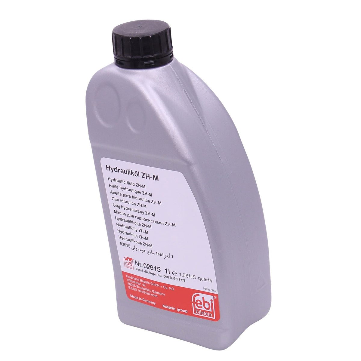 febi bilstein used by technician topping up vehicle suspension for reliable ride-height control