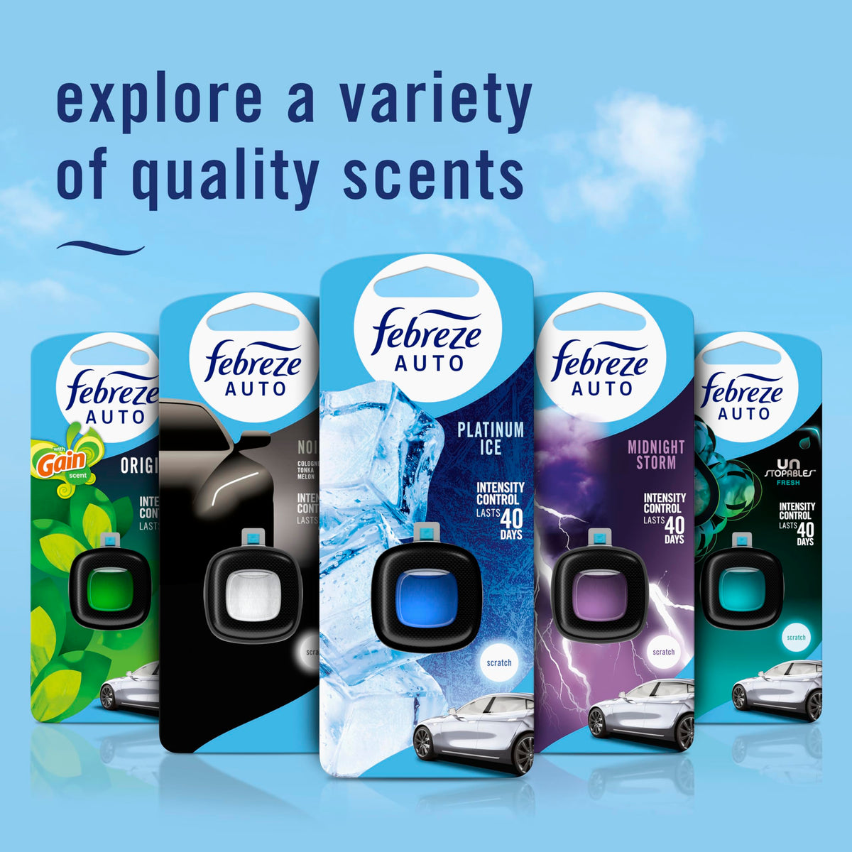 Back label of Febreze showing usage instructions and safe placement benefit