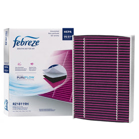 Febreze cabin filter box front showing brand and fitment benefit