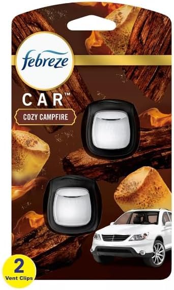 Febreze clip installed on car vent demonstrating even scent distribution