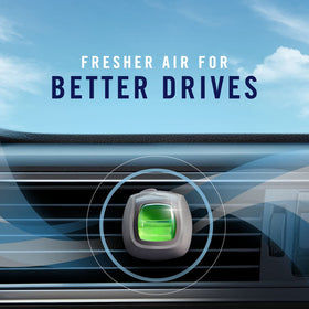 Car interior with Febreze clip in vent creating inviting woodsy atmosphere