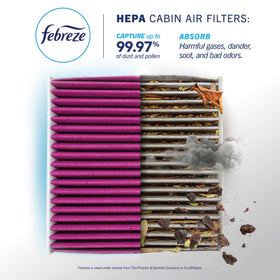 Febreze close-up of multi-layer media demonstrating particle capture for cleaner air