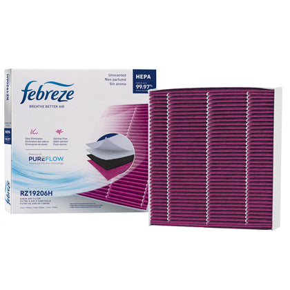 Febreze filter front packaging showing fitment and benefits