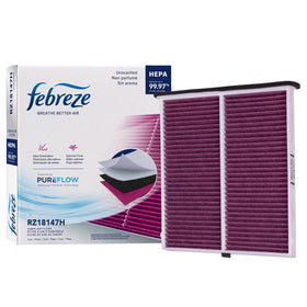 Febreze front packaging showing product name and fitment benefit
