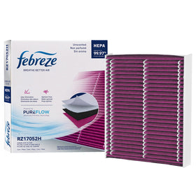 Febreze front packaging showing model RZ17052H and fitments benefits