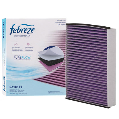 Febreze PUREFLOW front packaging showing filter and branding for easy identification